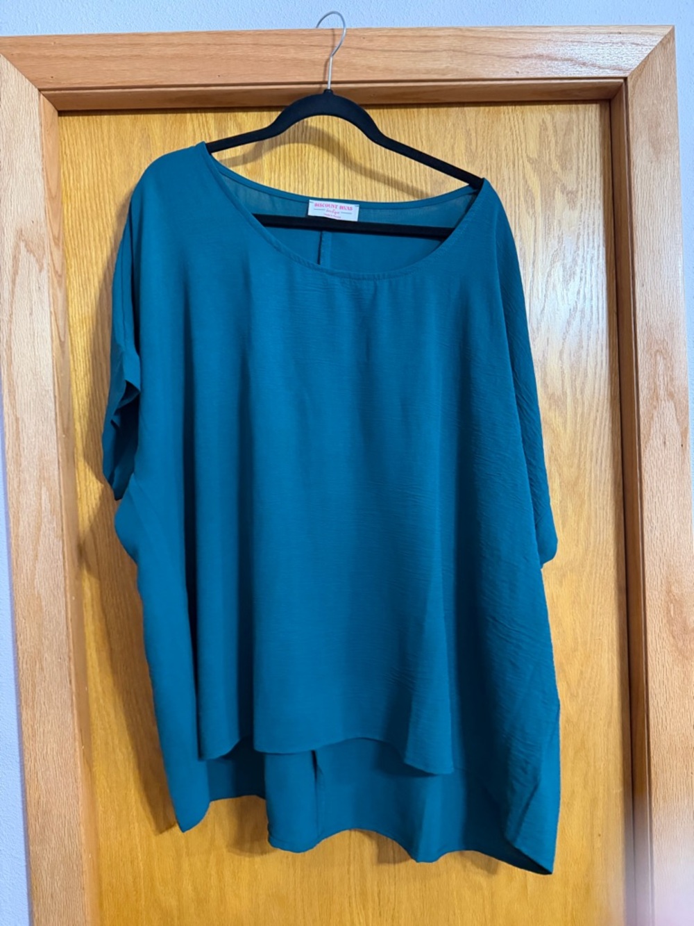 Women's Teal Scoop Neck Relaxed Blouse